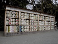 Tokyo - Kamakura - Tsurugaoka Hachimangu Shrine - alcohol wall