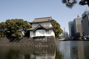 Tokyo - Imperial Palace - moat and guard tower