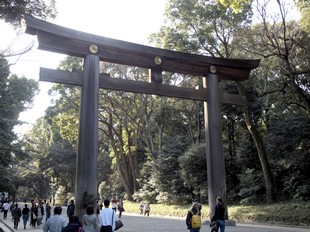 Tokyo - Meiji Shrine - Entrance Torii Gate