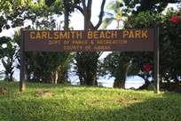 Big Island - Carlsmith Beach - sign