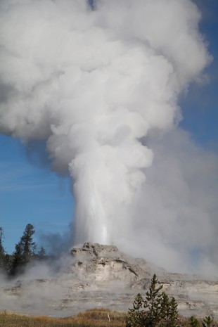 Yellowstone National Park - Old Faithful Village - Upper Geyser Basin - Castle Geyser eruption